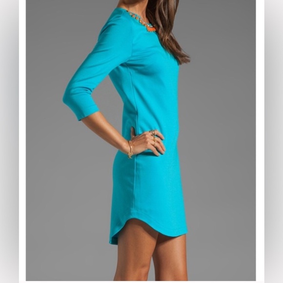 NWT! Trina Turk Tropical Ponte Sculpture Dress with Beaded Neckline Size 6 - Picture 3 of 13